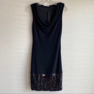 Tahari | Sleeveless Black Dress | sequin NWT | XS